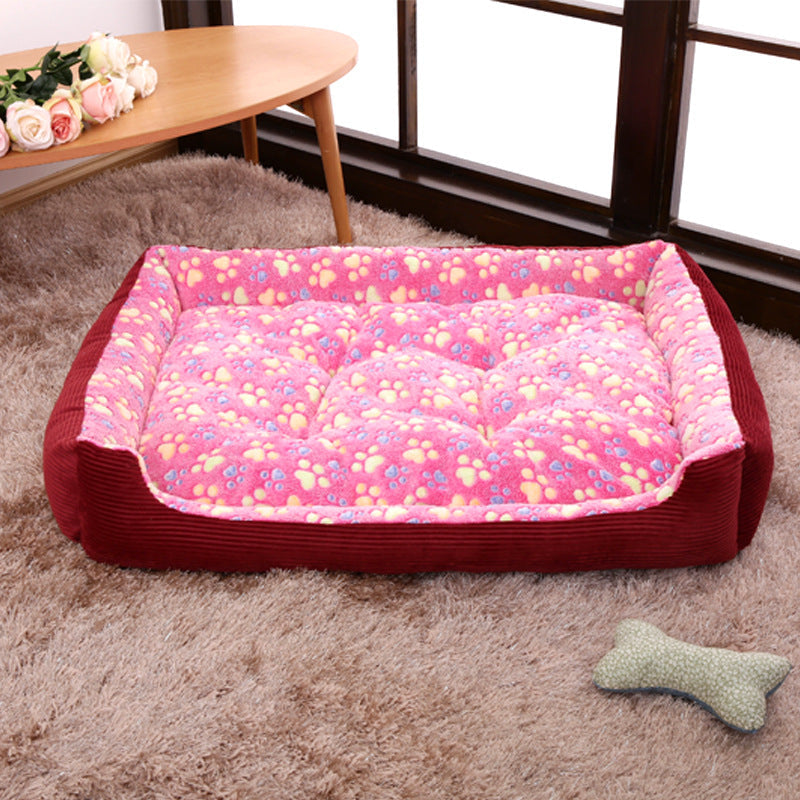 KFX-4235325 Soft Plush Dog Cat Bed Warm Sleep Mat for Small Pets in Various Sizes