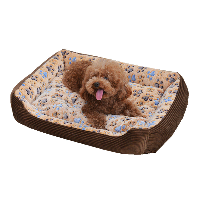KFX-4235325 Soft Plush Dog Cat Bed Warm Sleep Mat for Small Pets in Various Sizes