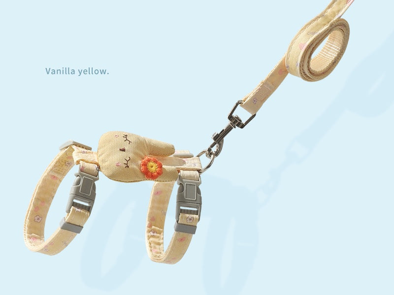 KFX-4237117 Adjustable Anti-Breakout Cat Leash with Chest Strap for Small Pets