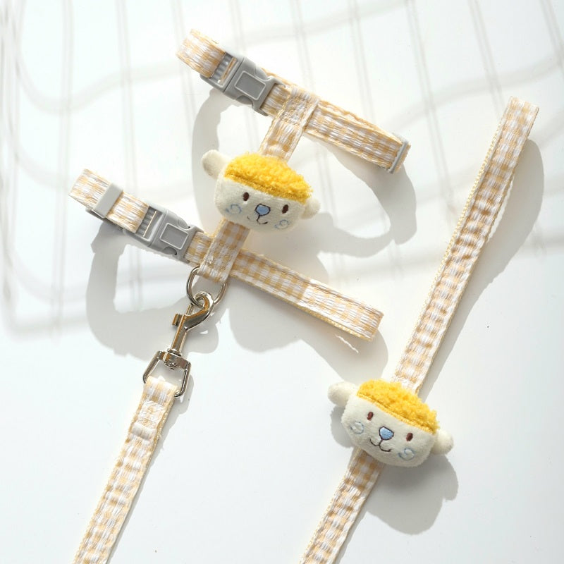 KFX-4237117 Adjustable Anti-Breakout Cat Leash with Chest Strap for Small Pets