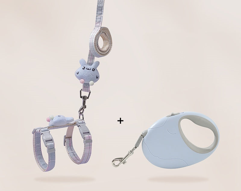 KFX-4237117 Adjustable Anti-Breakout Cat Leash with Chest Strap for Small Pets