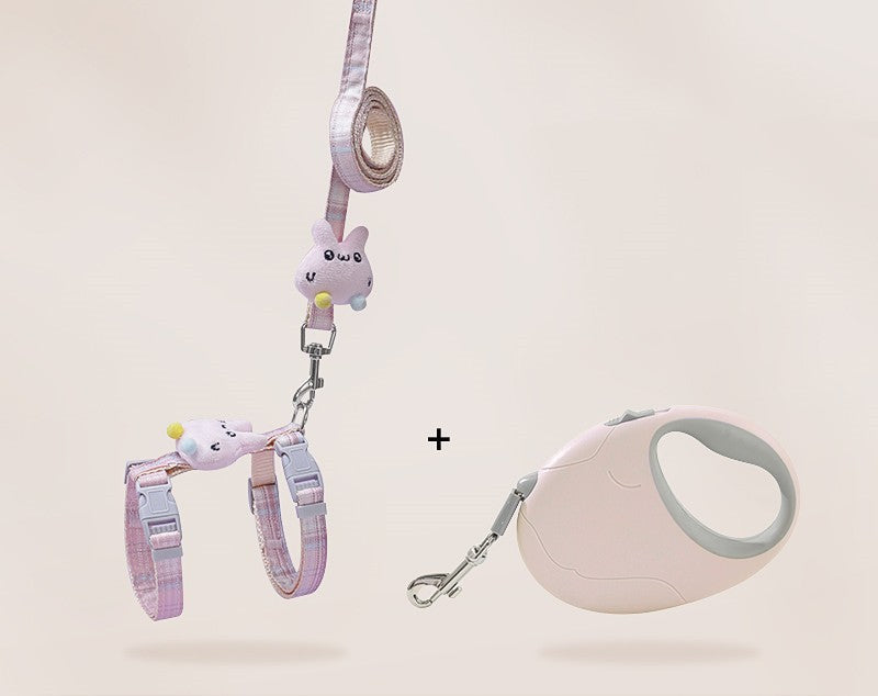 KFX-4237117 Adjustable Anti-Breakout Cat Leash with Chest Strap for Small Pets