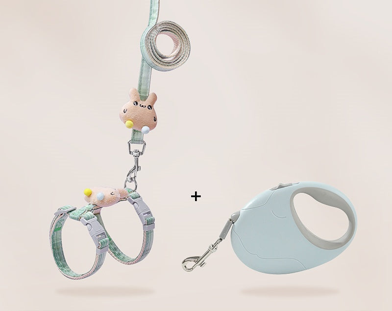 KFX-4237117 Adjustable Anti-Breakout Cat Leash with Chest Strap for Small Pets