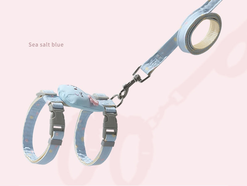 KFX-4237117 Adjustable Anti-Breakout Cat Leash with Chest Strap for Small Pets