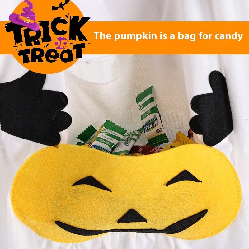 KFX-4238397 Funny Ghost Pumpkin Costume for Dogs – Casual Pet Clothing in White, Sizes S, M, L