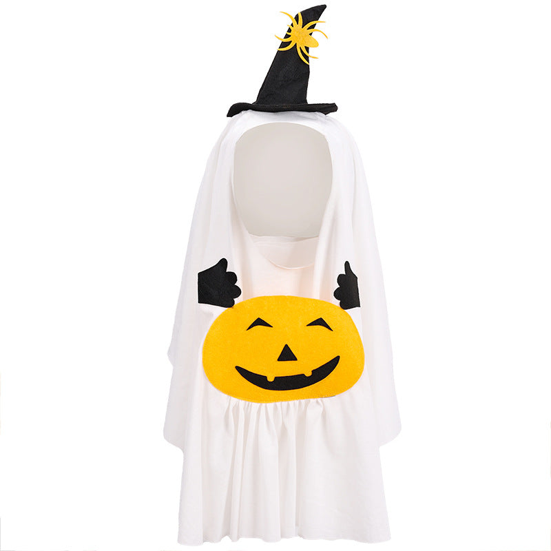 KFX-4238397 Funny Ghost Pumpkin Costume for Dogs – Casual Pet Clothing in White, Sizes S, M, L