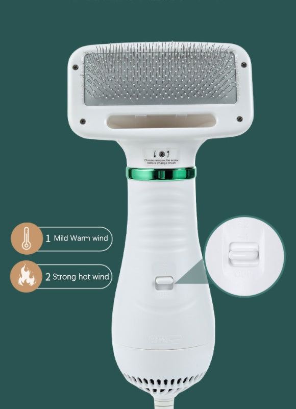 KFX-4239421 All-in-One Cat and Dog Brushing Comb with Adjustable Hair Dryer and Styling Features
