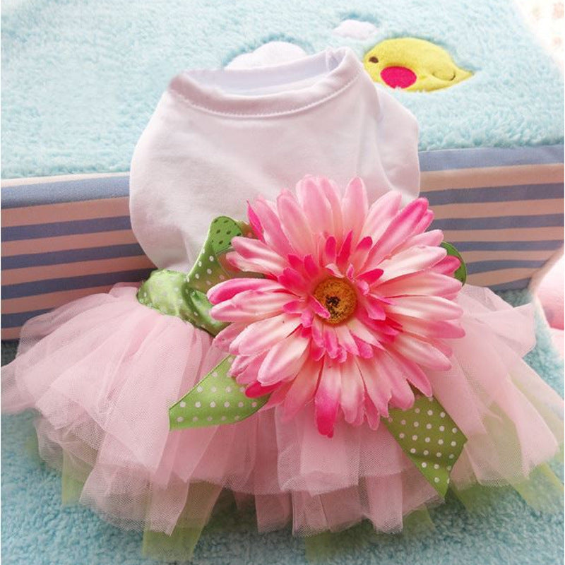 KFX-4241981 Spring and Summer Cotton Princess Skirt for Female Teddy Dogs