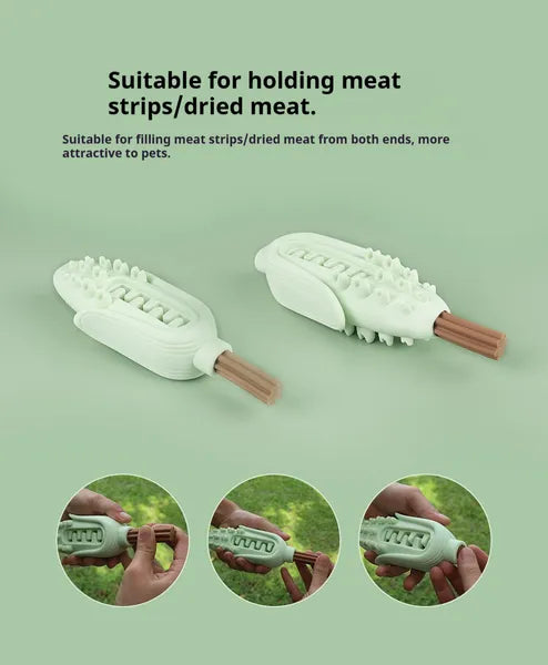 KFX-4243261 Durable Food-Grade Silicone Corn Chew Stick for Dogs, Teething Toy for Small to Large Breeds