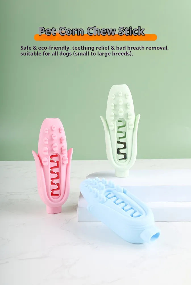 KFX-4243261 Durable Food-Grade Silicone Corn Chew Stick for Dogs, Teething Toy for Small to Large Breeds