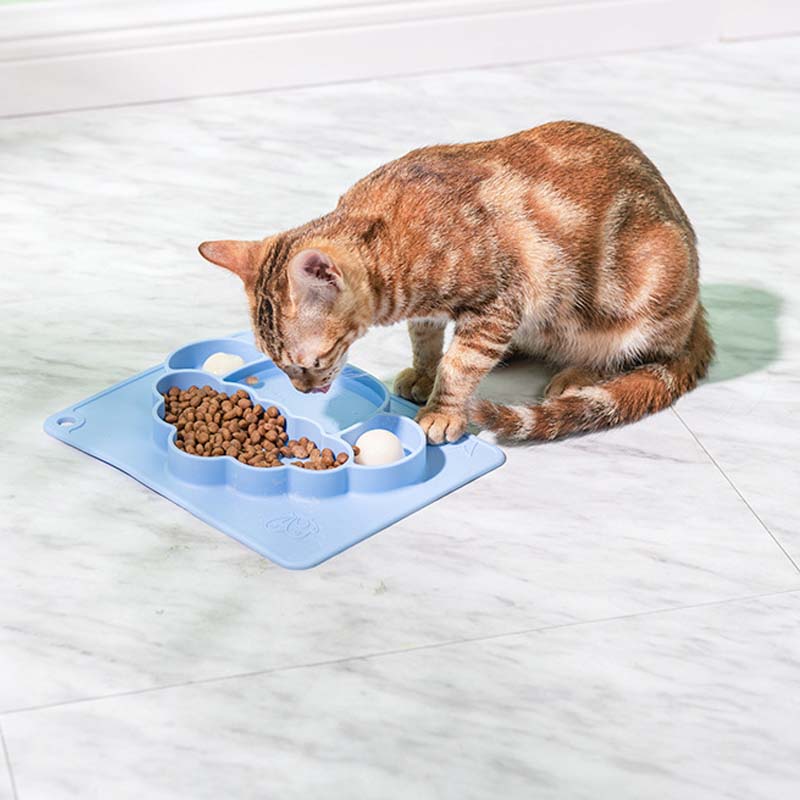 KFX-4243773 Silicone Pet Bowl with Sucker Licking Pad - Durable, Temperature Resistant, 23.5x18.5cm, Assorted Colors