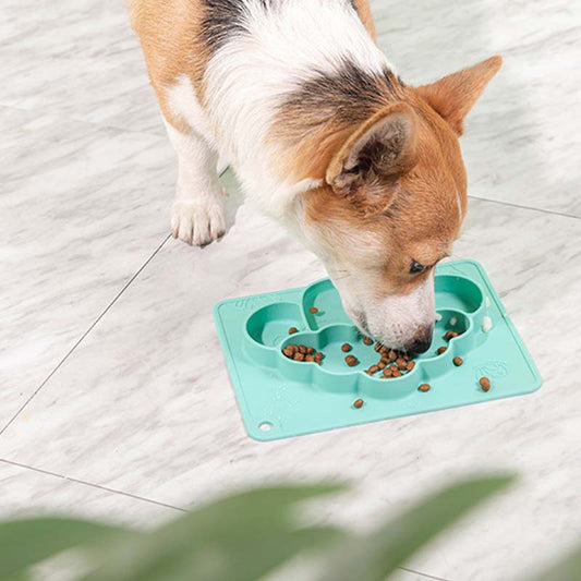 KFX-4243773 Silicone Pet Bowl with Sucker Licking Pad - Durable, Temperature Resistant, 23.5x18.5cm, Assorted Colors