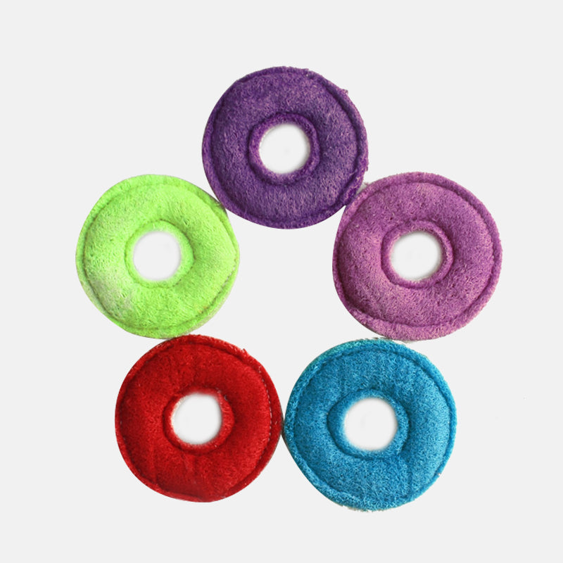 KFX-4244413 Portable EVA Pet Pull Ring Interactive Training Circle - 18cm Diameter Natural Loofah Material