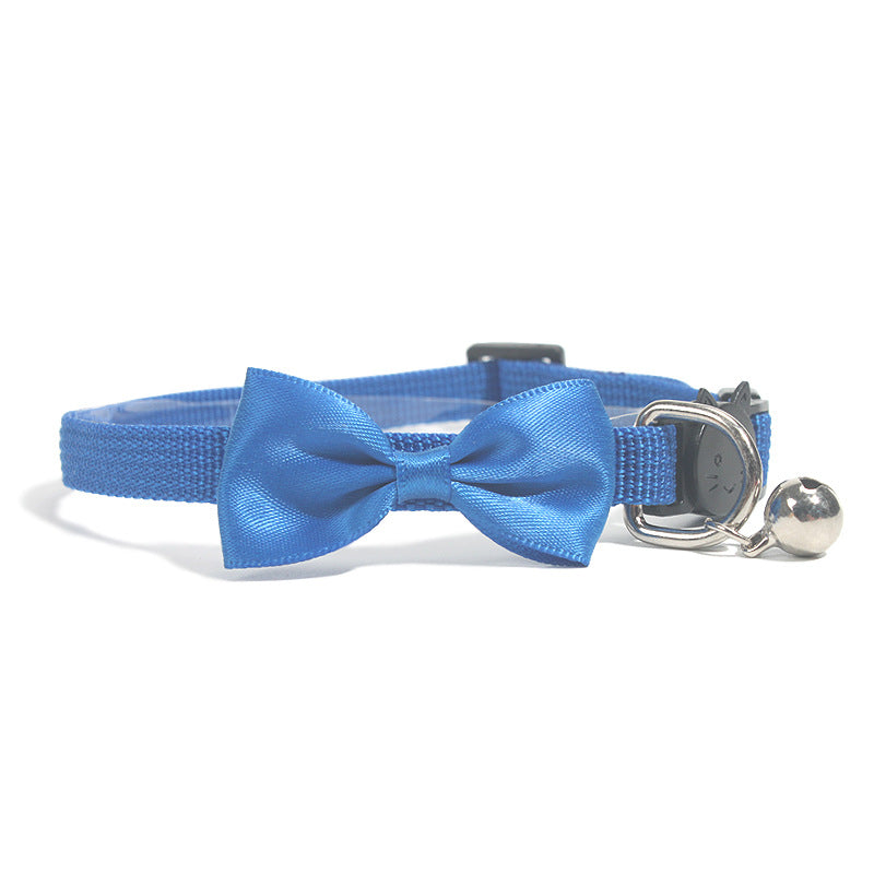 KFX-4245565 Multicolor Adjustable Pet Bowknot Collar with Safety Buckle and Bell for Cats