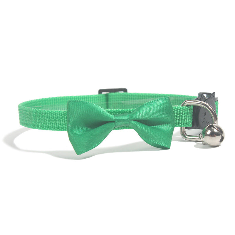 KFX-4245565 Multicolor Adjustable Pet Bowknot Collar with Safety Buckle and Bell for Cats