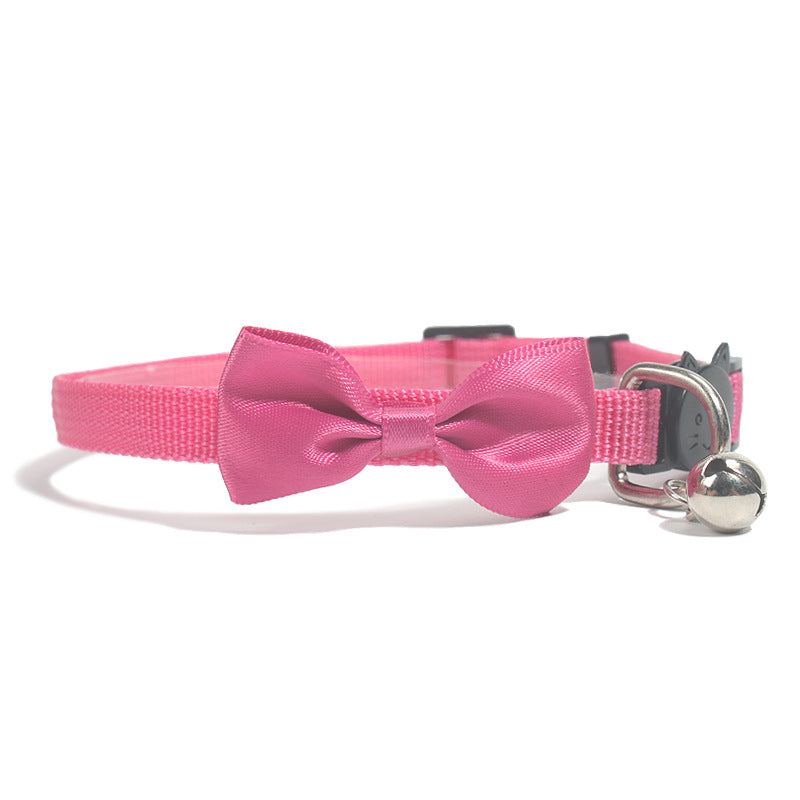 KFX-4245565 Multicolor Adjustable Pet Bowknot Collar with Safety Buckle and Bell for Cats