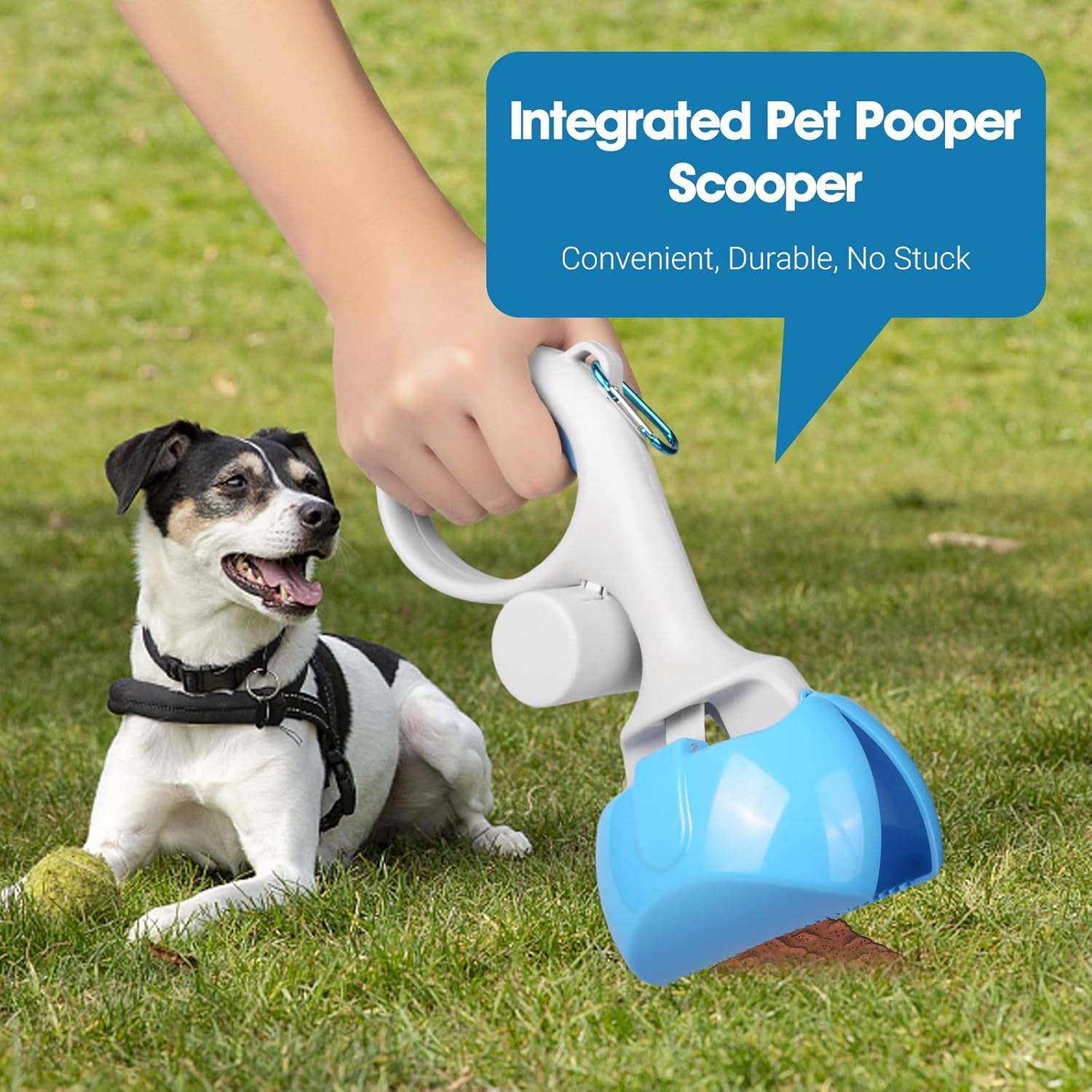 KFX-4246845 Durable Pooper Scooper for Dogs and Cats with Trash Bag Holder, Heavy-Duty ABS Material for Easy Cleanup