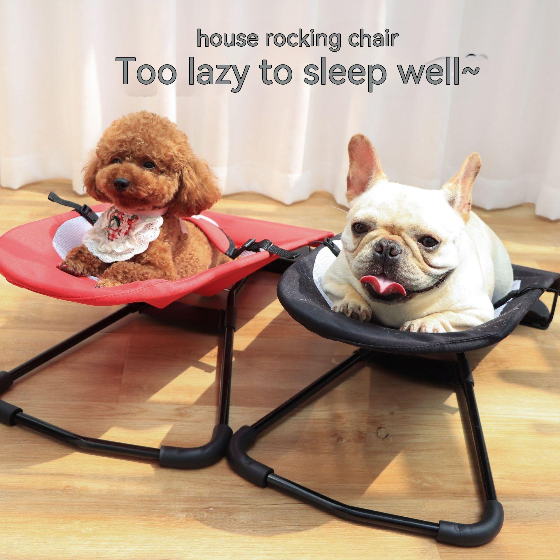 KFX-4247997 Portable Dog Rocking Chair with Comfortable Cushion - 78x39x42cm
