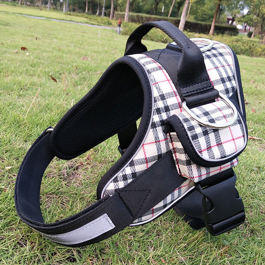 KFX-4248637 Explosion-proof Nylon Pet Chest Strap with Adjustable Leash – Multiple Colors & Sizes Available