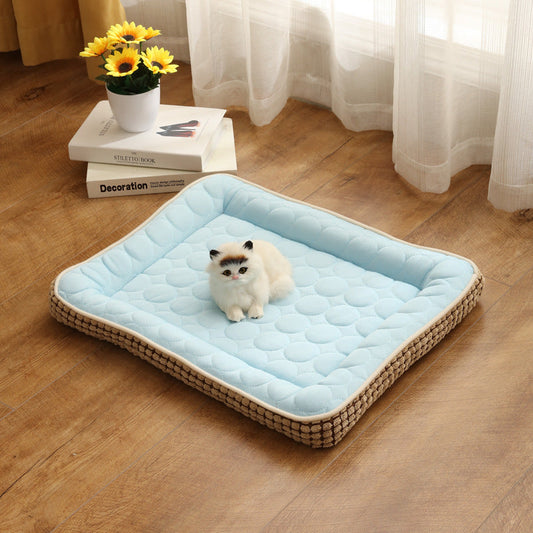 KFX-4249405 Cool Corn Kernel Pet Mat - Soft Cloth Seat Cushion in Blue and Pink, Multiple Sizes Available
