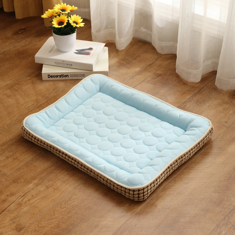 KFX-4249405 Cool Corn Kernel Pet Mat - Soft Cloth Seat Cushion in Blue and Pink, Multiple Sizes Available
