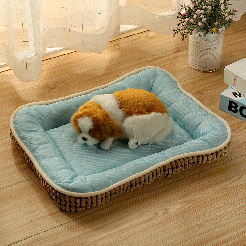 KFX-4249405 Cool Corn Kernel Pet Mat - Soft Cloth Seat Cushion in Blue and Pink, Multiple Sizes Available