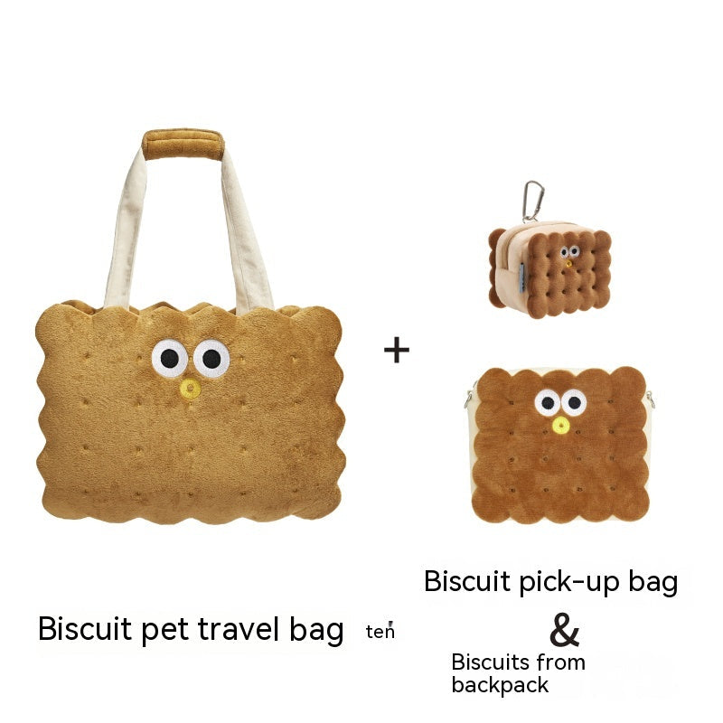 KFX-4251581 Portable Sandwich Biscuit Pet Travel Bag for Dogs and Cats - Large Capacity, Anti-Stress Design