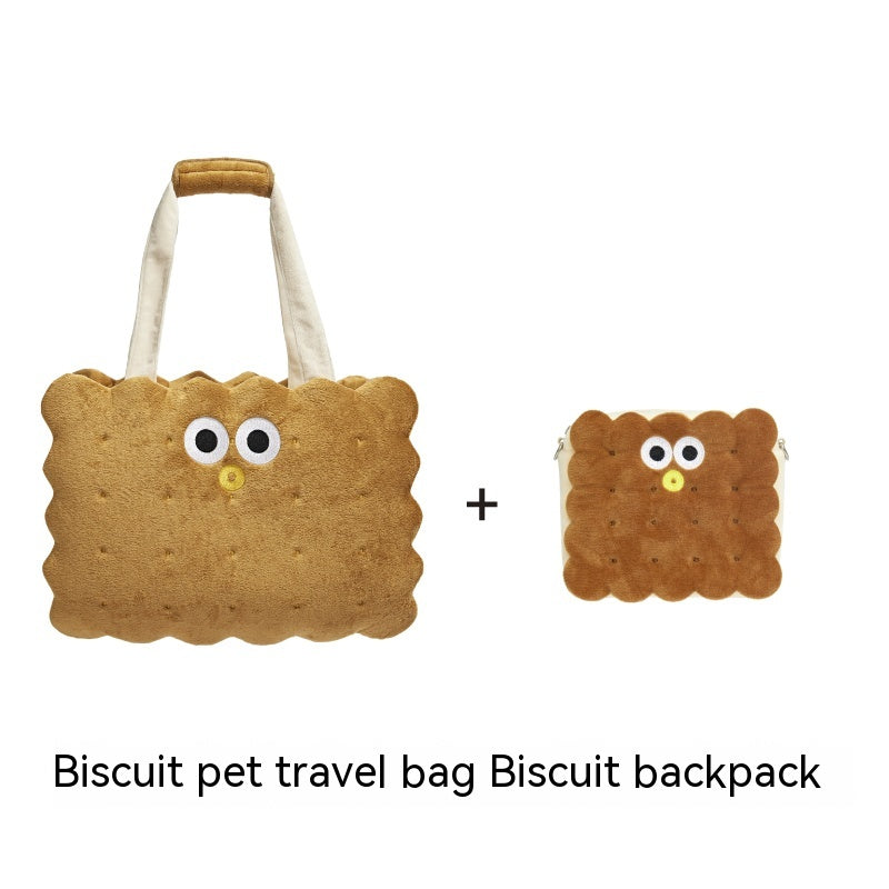 KFX-4251581 Portable Sandwich Biscuit Pet Travel Bag for Dogs and Cats - Large Capacity, Anti-Stress Design