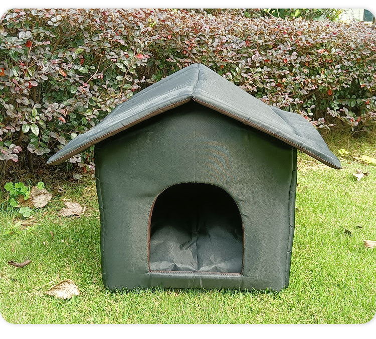 KFX-4253373 Weatherproof Outdoor Shelter for Stray Cats - Detachable Black Nest, Easy to Clean and Non-Slip Design