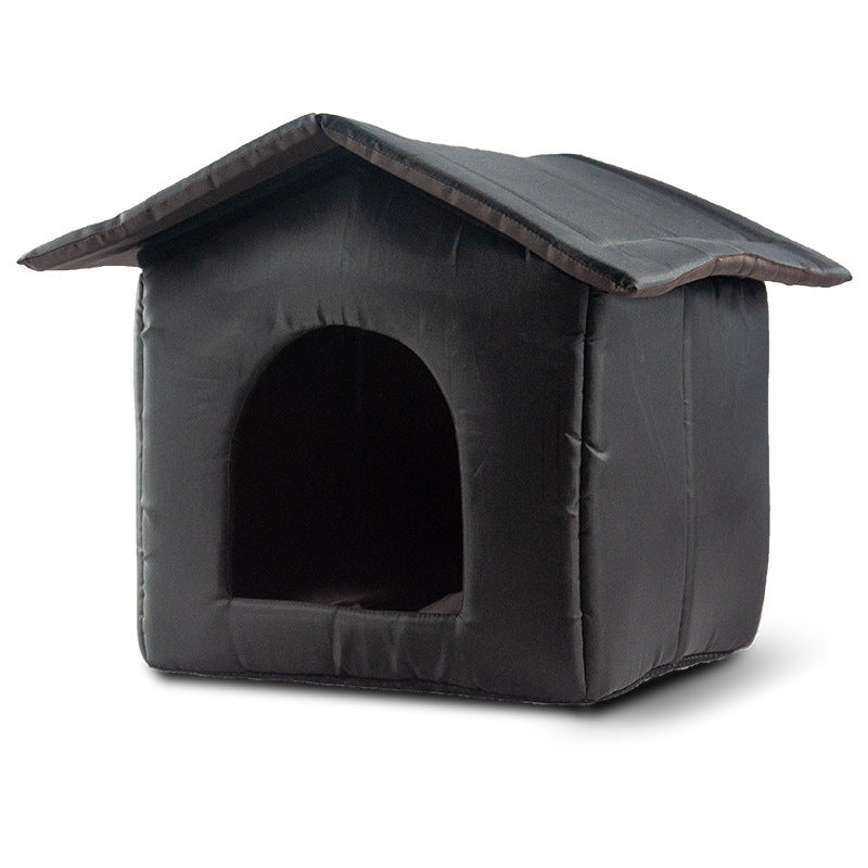 KFX-4253373 Weatherproof Outdoor Shelter for Stray Cats - Detachable Black Nest, Easy to Clean and Non-Slip Design
