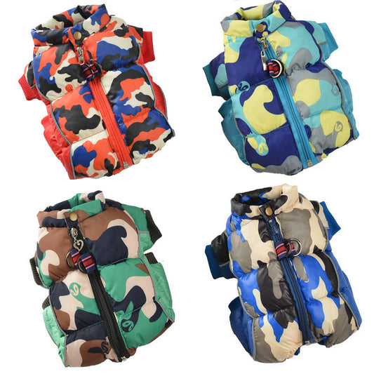 KFX-4253757 Camouflage Cotton Dog Coat in Multiple Colors and Sizes