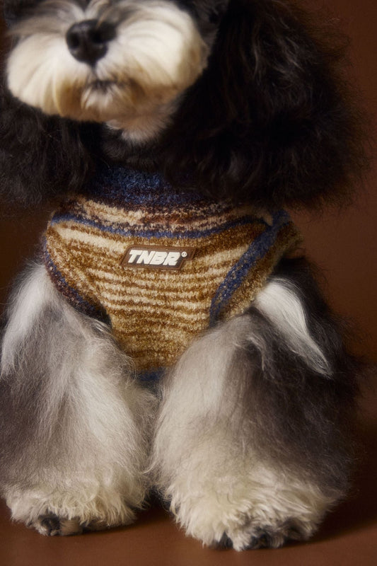 KFX-4253885 Rainbow Striped Sleeveless Sweater Vest for Dogs - Casual Pet Clothing in Blue and Red, Sizes XS to XXL