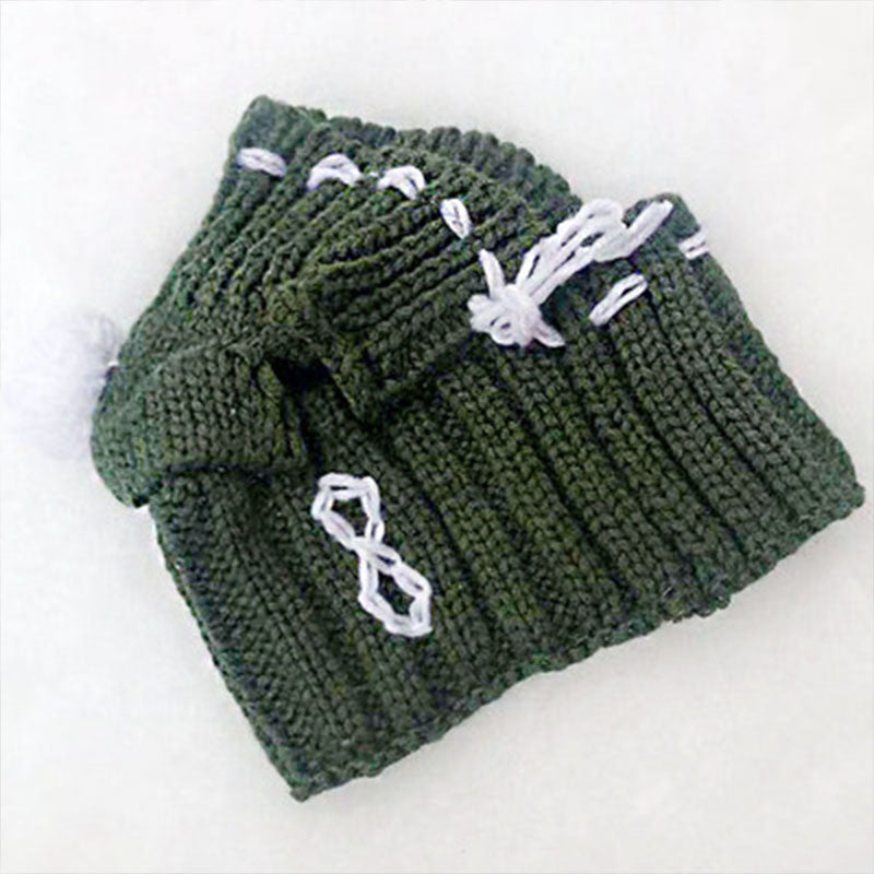 KFX-4254141 Cozy Woolen Winter Hat for Small Dogs - 100% Cotton in Gray, Red, Green Options