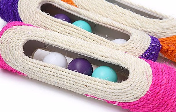 KFX-4255293 Natural Sisal Roller Cat Toy with Sound Balls – 28cm Playful Exercise for Cats