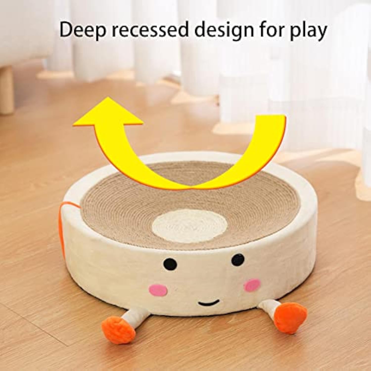 KFX-4256573 Natural Sisal Cat Scratching Board and Nest - Wear Resistant Cat Toy for Indoor Use