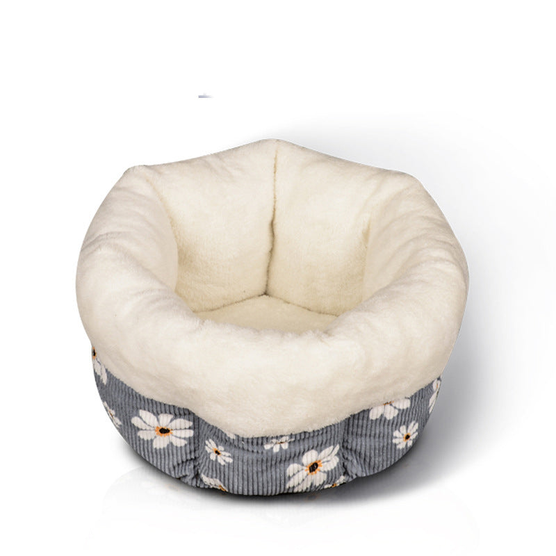 KFX-4259133 Cozy Cat Nest for Winter - Washed Cotton & PP Cotton Filling, Fully Machine Washable