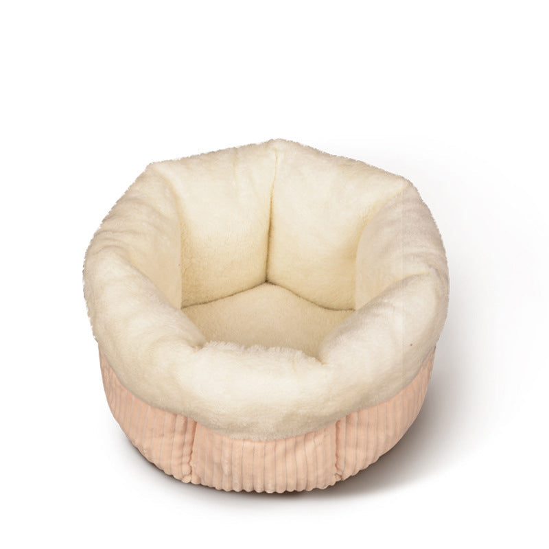 KFX-4259133 Cozy Cat Nest for Winter - Washed Cotton & PP Cotton Filling, Fully Machine Washable