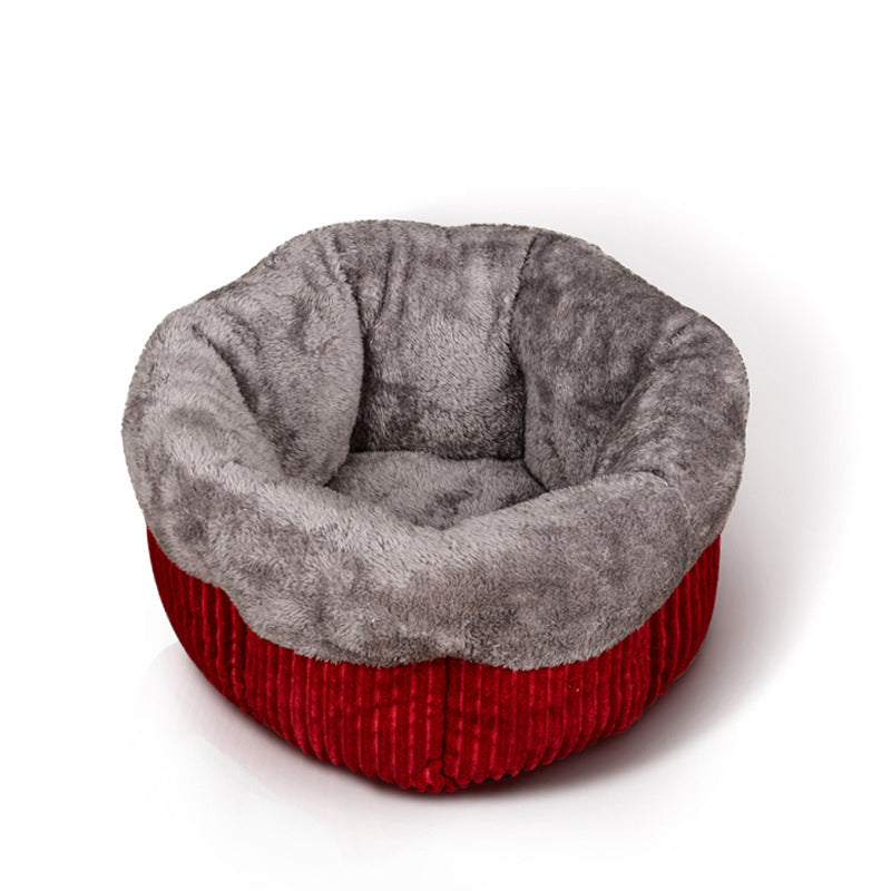 KFX-4259133 Cozy Cat Nest for Winter - Washed Cotton & PP Cotton Filling, Fully Machine Washable