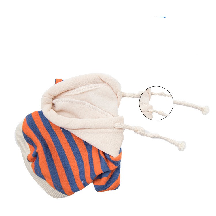 KFX-4260157 Casual Striped Sweater for Pets in Red, Green, Orange - Warm Polyester Cotton Clothing
