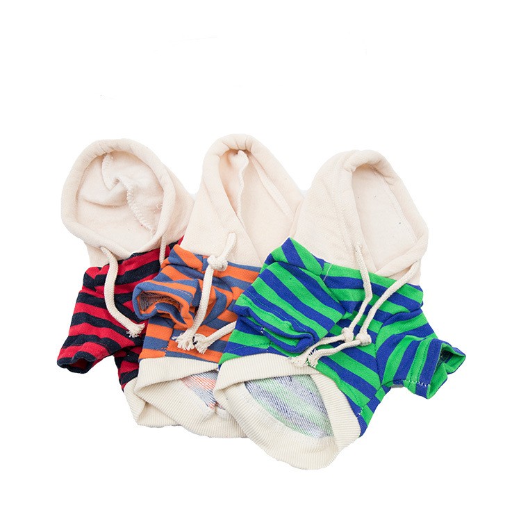 KFX-4260157 Casual Striped Sweater for Pets in Red, Green, Orange - Warm Polyester Cotton Clothing