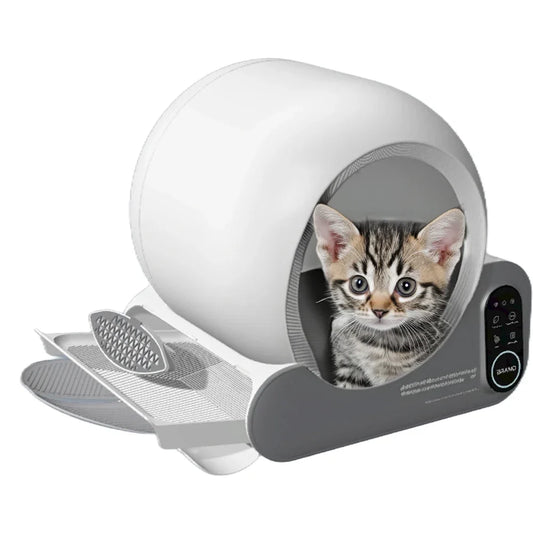 KFX-426067 Large 70L Capacity Automatic Cat Litter Box with Odor Control and Easy Clean Features, Dust-Free Self-Cleaning Design for Multiple Cats