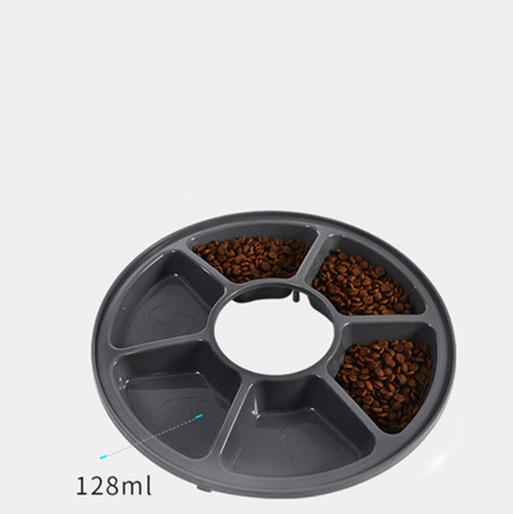KFX-4261053 Automatic Pet Feeder for Cats and Dogs, 6 Compartments with Power Indicator, Battery Operated