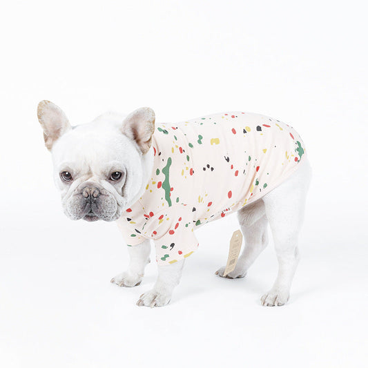 KFX-4261437 Casual Cotton T-shirt for Dogs in Spray Paint Graffiti Design – Available in Multiple Sizes