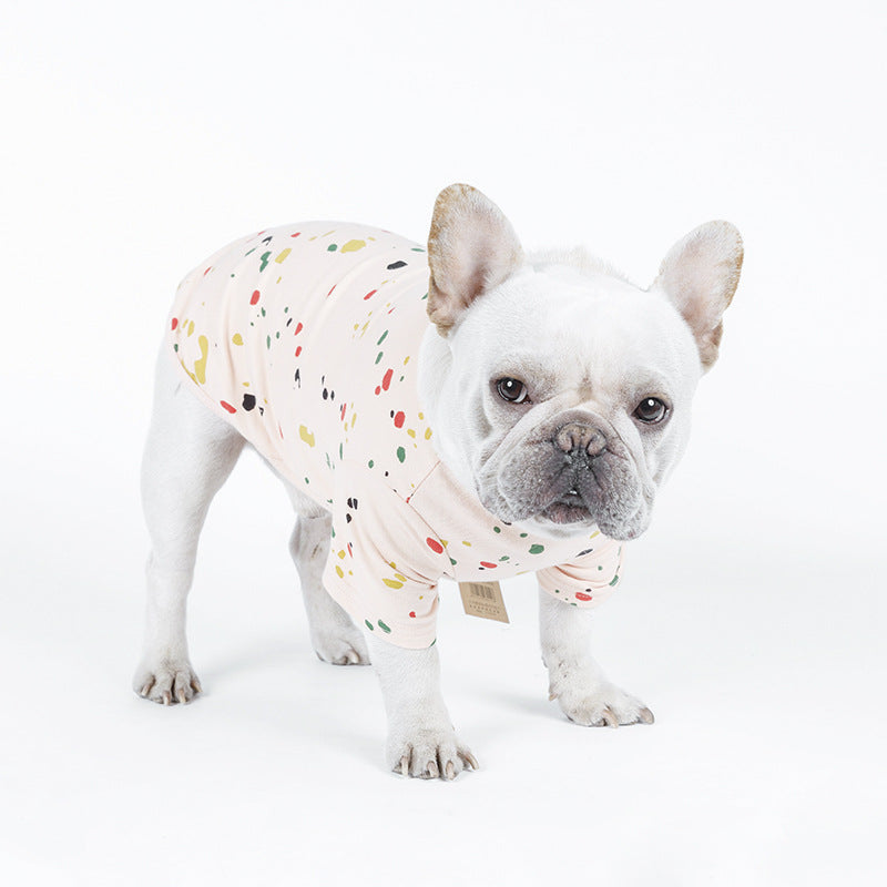 KFX-4261437 Casual Cotton T-shirt for Dogs in Spray Paint Graffiti Design – Available in Multiple Sizes