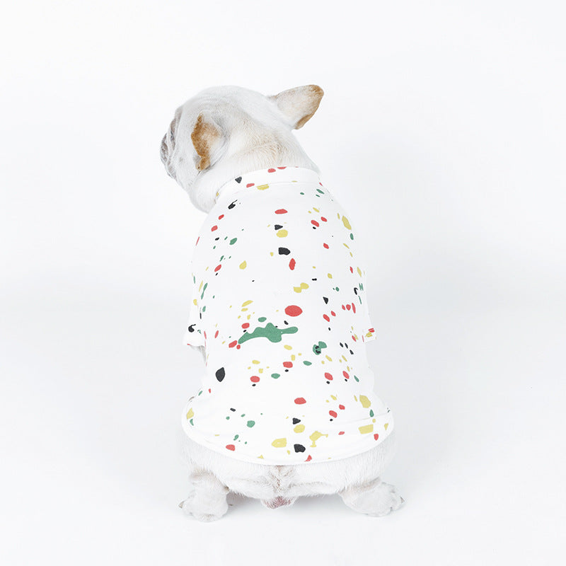 KFX-4261437 Casual Cotton T-shirt for Dogs in Spray Paint Graffiti Design – Available in Multiple Sizes