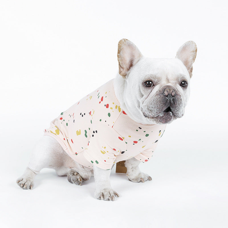 KFX-4261437 Casual Cotton T-shirt for Dogs in Spray Paint Graffiti Design – Available in Multiple Sizes