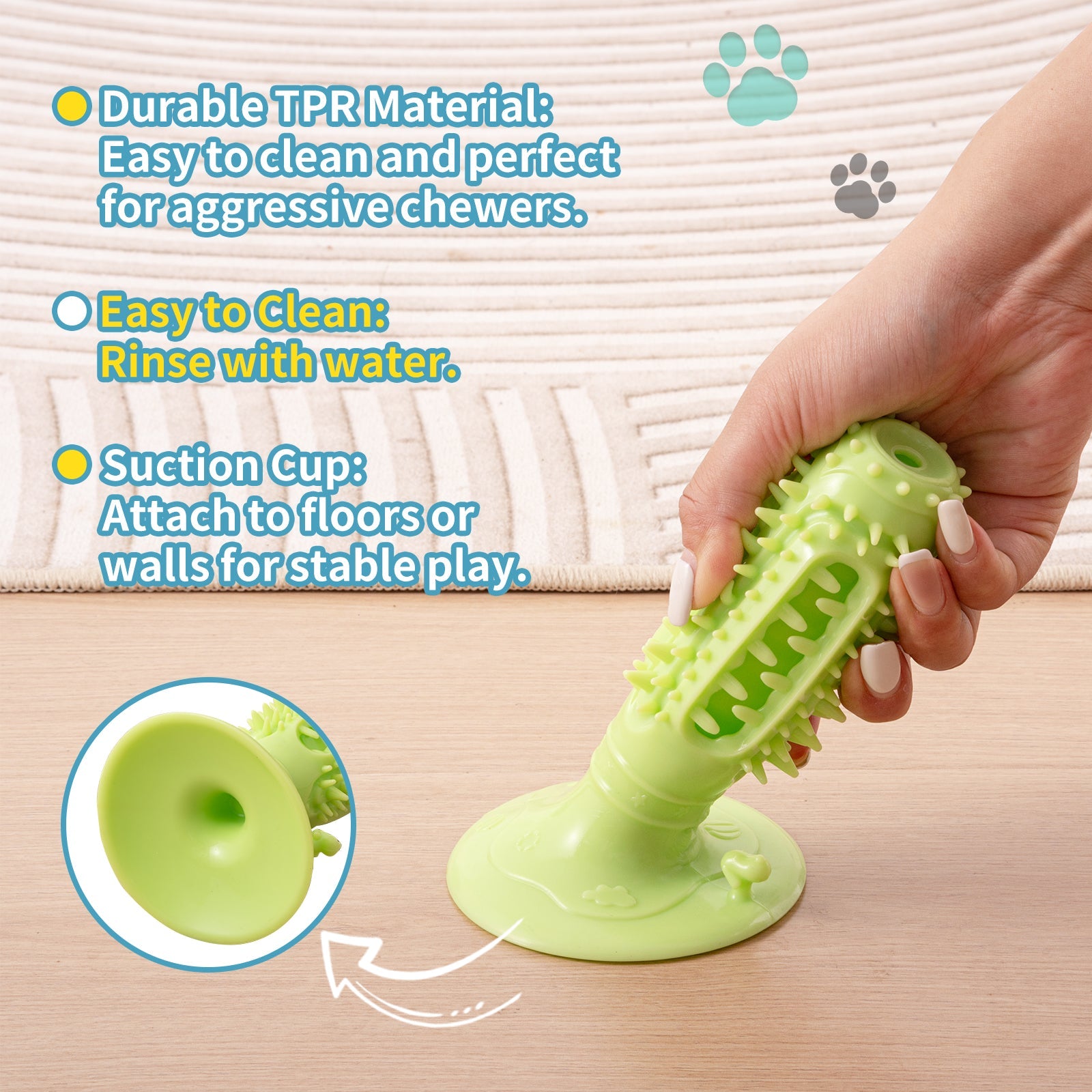 KFX-4262333 Interactive Squeaky Dog Balls - 4 Pack Teething Chew Toys for Teeth Cleaning and Training Small Dogs
