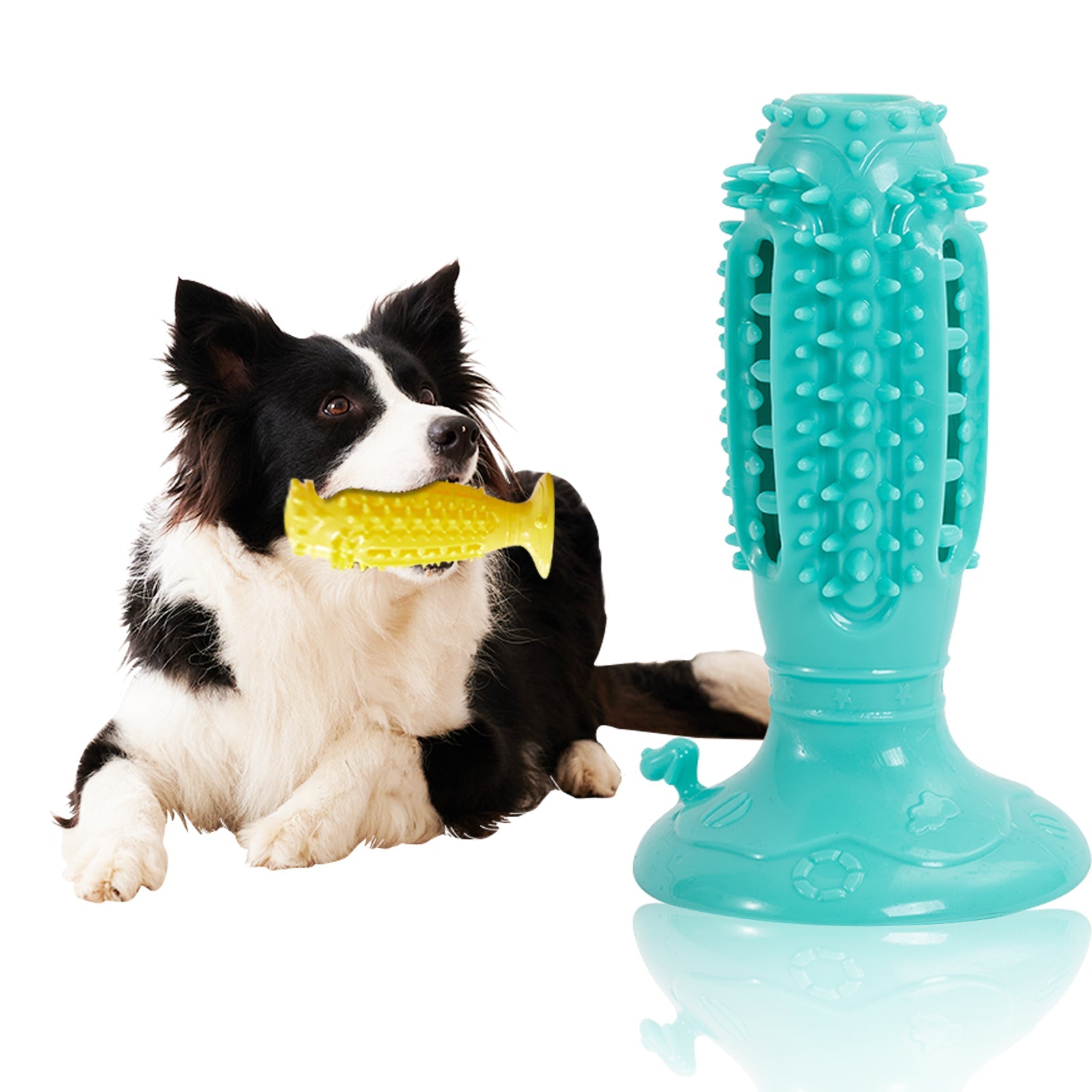 KFX-4262333 Interactive Squeaky Dog Balls - 4 Pack Teething Chew Toys for Teeth Cleaning and Training Small Dogs