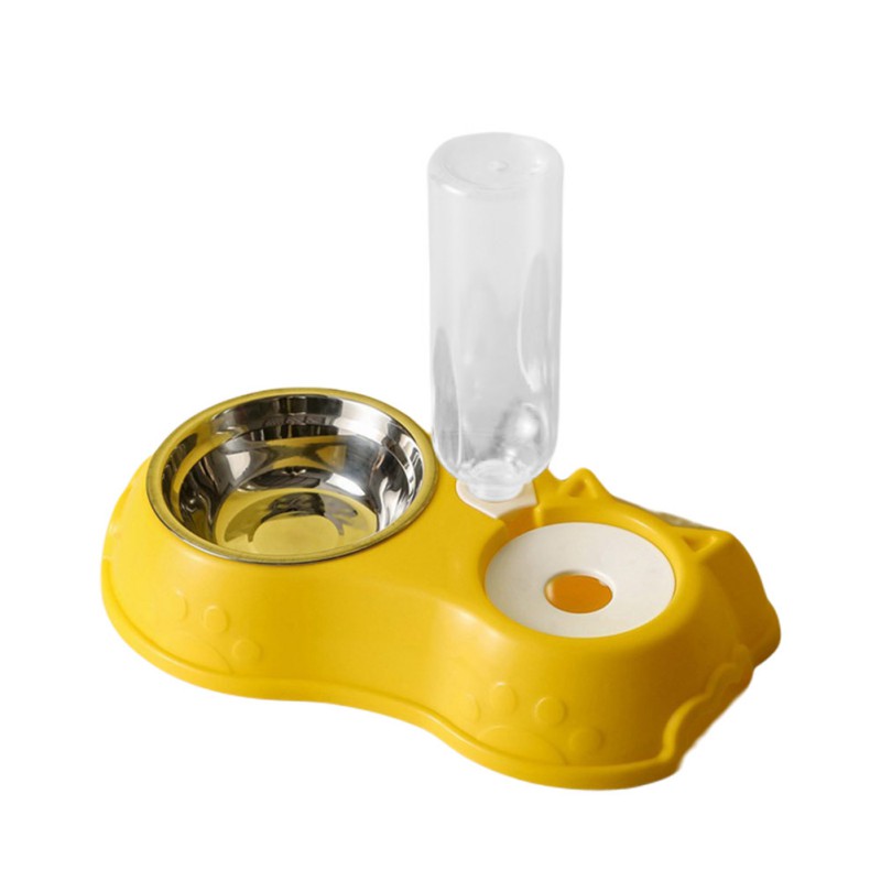 KFX-4270781 Mobile Unplugged Cat Drinking Bowl - PP, PET, and Stainless Steel, Small Size 24.5x24.5x29.5cm, Bowl Size 11x3cm