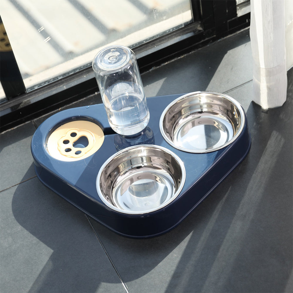 KFX-4270781 Mobile Unplugged Cat Drinking Bowl - PP, PET, and Stainless Steel, Small Size 24.5x24.5x29.5cm, Bowl Size 11x3cm